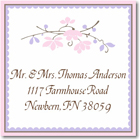 Name Doodles - Square Address Labels/Stickers (Chelsea Soft Pink)